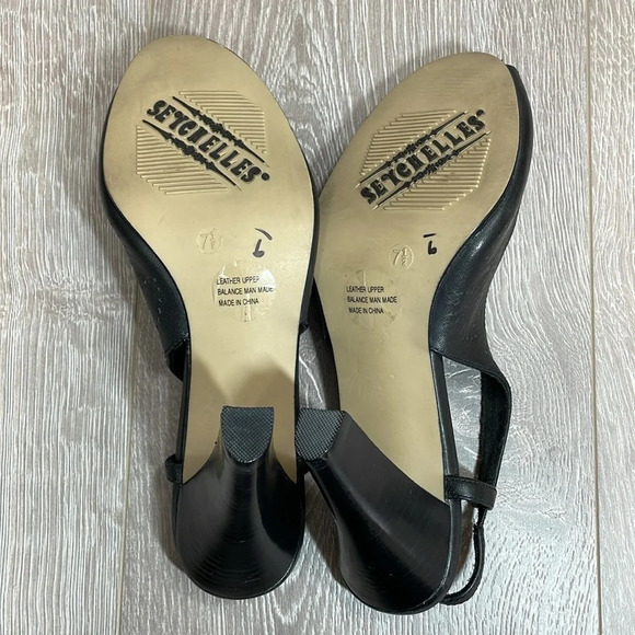 NWOT Seychelles Black Leather Slingback Pumps Heels 7.5 - Picture 7 of 16